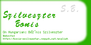 szilveszter bonis business card